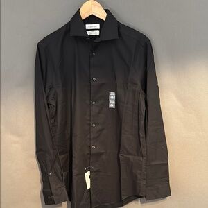 Calvin Klein Black Dress Shirt, Slim, Stretch, wrinkle-free